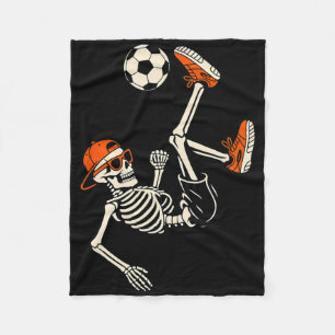 Cobertor De Velo Camisa engraçada de futebol do esqueleto de Hallow