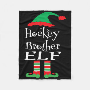 Cobertor De Velo Camisa engraçada de irmão de hóquei elfo de Natal 