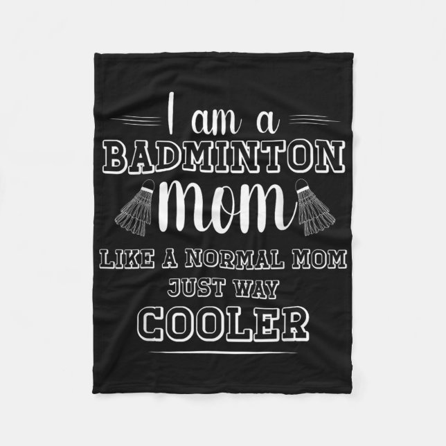 Cobertor De Velo Camisa engraçada de mãe de badminton para mulheres (Frente)