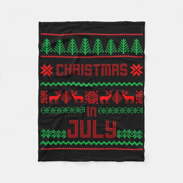 Cobertor De Velo Camisa engraçada de Natal em julho Suéter feio de  (Frente)