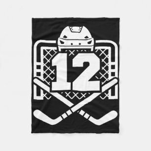 Cobertor De Velo Camisa engraçada do número 12 de hóquei jogador de