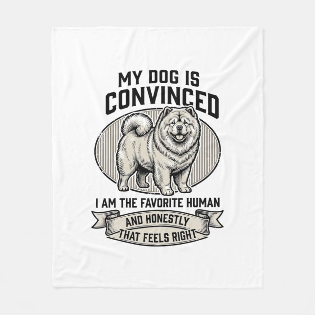 Cobertor De Velo Camisa engraçada para amantes de cães com Chow C g (Frente)