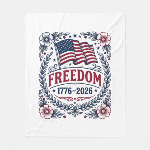 Cobertor De Velo Camisa Floral Bandeira Vintage Patriótica Liberdad