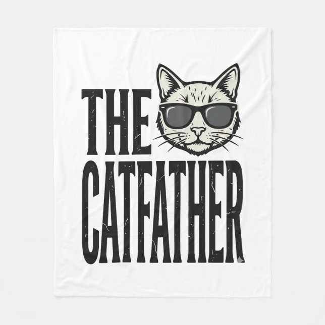 Cobertor De Velo Camisa Gráfica Citação Gato Vintage Funny Catfathe (Frente)