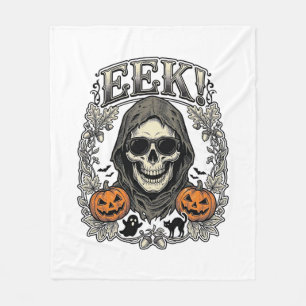 Cobertor De Velo Camisa Gráfica de Caveira de Halloween com Gravaçã