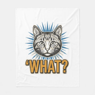Cobertor De Velo Camisa gráfica vintage engravada 'O QUÊ_' Gato eng