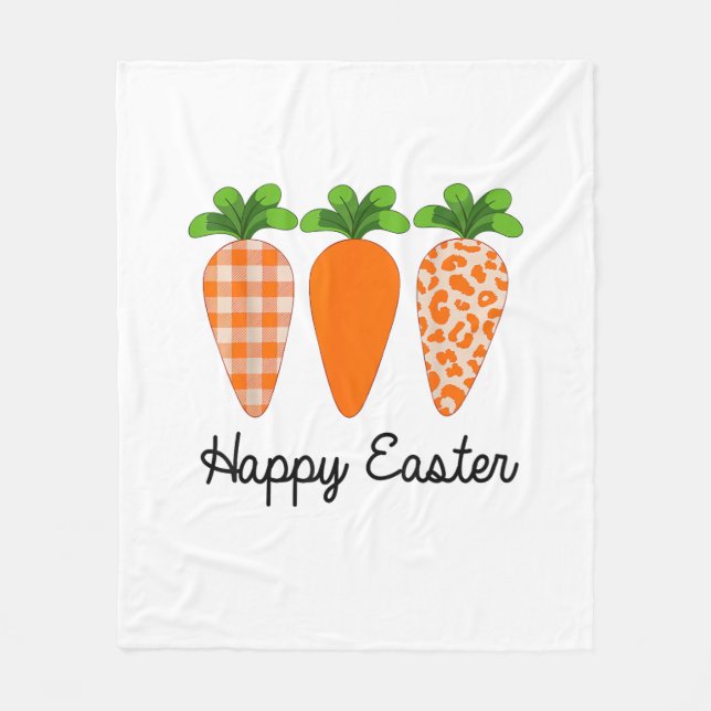 Cobertor De Velo Camisa Happy Easter Cenoura Fofo Páscoa (Frente)
