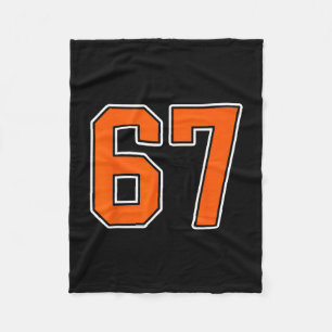 Cobertor De Velo Camisa Laranja Branca Número 67 Uniforme do Jogado