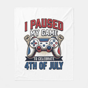 Cobertor De Velo Camisa Patriota Gamer 4 de Julho Vetor Vintage_1