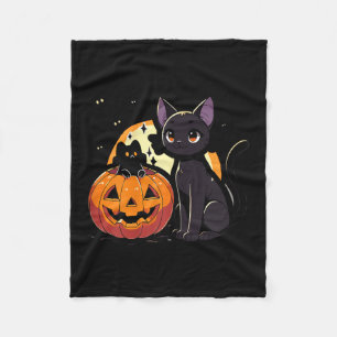 Cobertor De Velo Camisa Preta de Gato de Halloween Para Mulheres Re