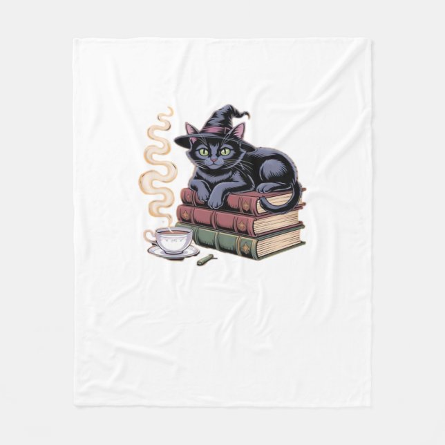 Cobertor De Velo Camisa Pumpkin Clássica de Gato Negra (Frente)