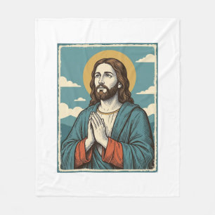 Cobertor De Velo Camisa Religiosa do Salvador Orando Vintage Design