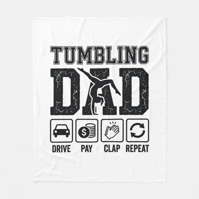 Cobertor De Velo Camisa Tumbling Dad Drive Pay Clap Repeat Design_1 (Frente)