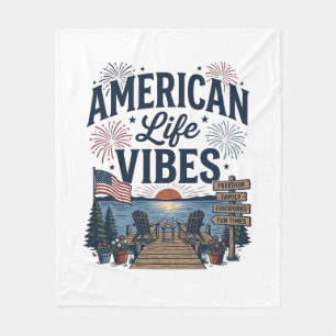 Cobertor De Velo Camisa Vector do Lago Patriótico Vibes da Vida Ame