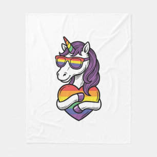 Cobertor De Velo Camisa Vintage Arco-íris Unicórnio Coração Orgulho