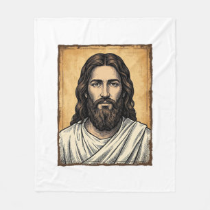 Cobertor De Velo Camisa Vintage com Desenho de Retrato Religioso Gr