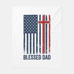 Cobertor De Velo Camisa Vintage Cruz Bandeira Cristã Pai Abençoado