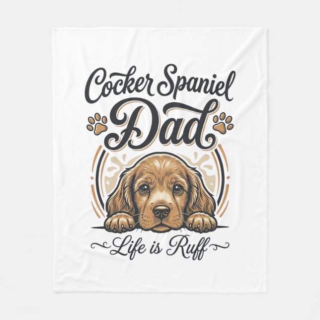Cobertor De Velo Camisa Vintage de Cachorro Pai Cocker Spaniel Vida (Frente)