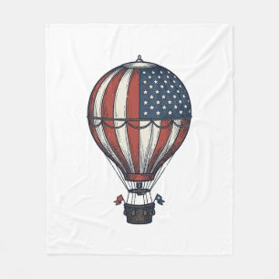 Cobertor De Velo Camisa Vintage Patriótica de Balão de Ar Quente De