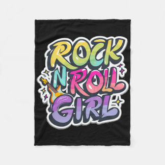Cobertor De Velo Camisas De banda Para Crianças Rock N Roll Girl Ro