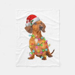 Cobertor De Velo Camisas de Natal de árvore de cães Dachshund Prese