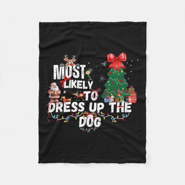 Cobertor De Velo Camisas De Natal Iguais Para O Cachorro Da Família (Frente)