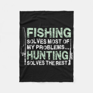 Cobertor De Velo Camisas engraçadas de pesca e caça para homens caç