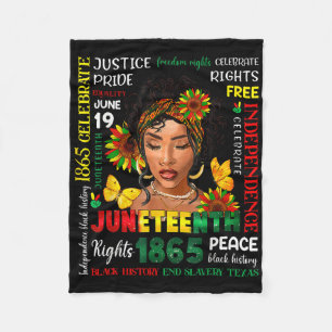 Cobertor De Velo Camisas Juneteenth Celebrando Liberdade Negra 1865