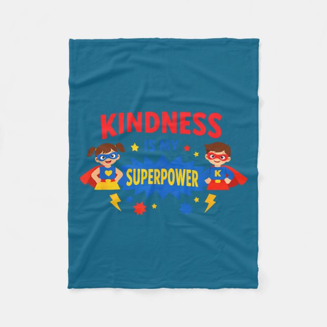 Cobertor De Velo Camiseta anti bullying a bondade é superpoder posi (Frente)