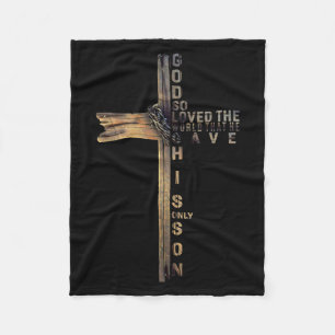 Cobertor De Velo Camiseta Bíblica Cruz Cristã João 3_16 Cristã Qu