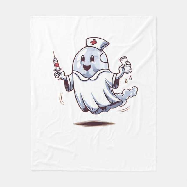 Cobertor De Velo Camiseta Clássica enfermeira fantasma (Frente)