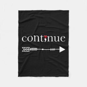 Cobertor De Velo Camiseta Continue Ponto e Vírgula Conscientização