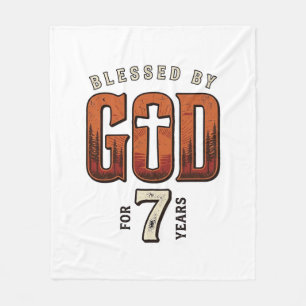 Cobertor De Velo Camiseta Cristã Vintage 7 Anos Abençoado Por Deus