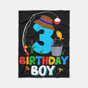 Cobertor De Velo Camiseta de aniversário de 3 anos para menino, pes