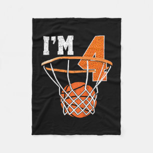 Cobertor De Velo Camiseta de aniversário de 4 anos para menino Sket