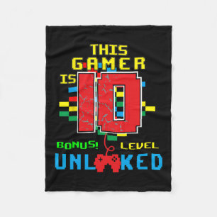 Cobertor De Velo Camiseta de Aniversário Jogo Desbloqueado Nível 10
