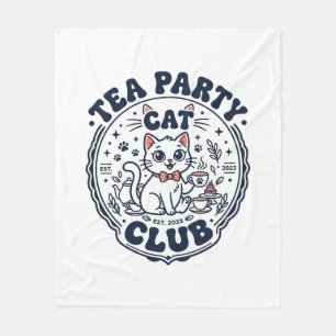 Cobertor De Velo Camiseta de Arte do Gato da Festa do Chá - Gato da