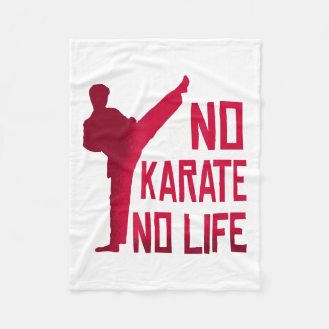 Cobertor De Velo Camiseta de Artes Marciais Sem Karate Sem Vida  (Frente)