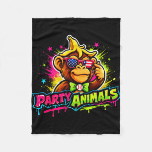 Cobertor De Velo camiseta de beisebol dos animais de festa