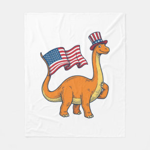 Cobertor De Velo Camiseta de Dinossauro Patriótico Gravura Vintage_