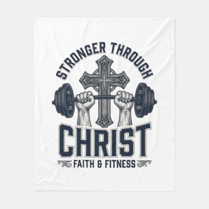 Cobertor De Velo Camiseta de Ginásio Cristão Mais Forte Através de