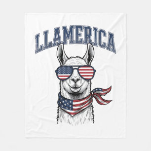 Cobertor De Velo Camiseta de Gravura Vintage Llama Patriótica Llame