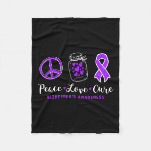 Cobertor De Velo Camiseta de Guerreiro da cura do amor para Alzheim