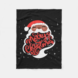 Cobertor De Velo Camiseta de malha infantil Preto Papai Noel Feliz