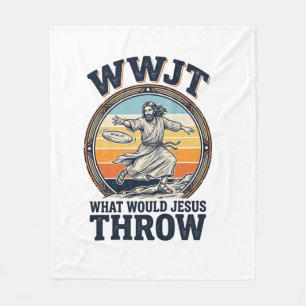 Cobertor De Velo Camiseta Disc Vintage WWJT O Que Jesus Lançaria_1