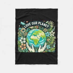 Cobertor De Velo Camiseta do Dia da Terra Ame Nosso Planeta