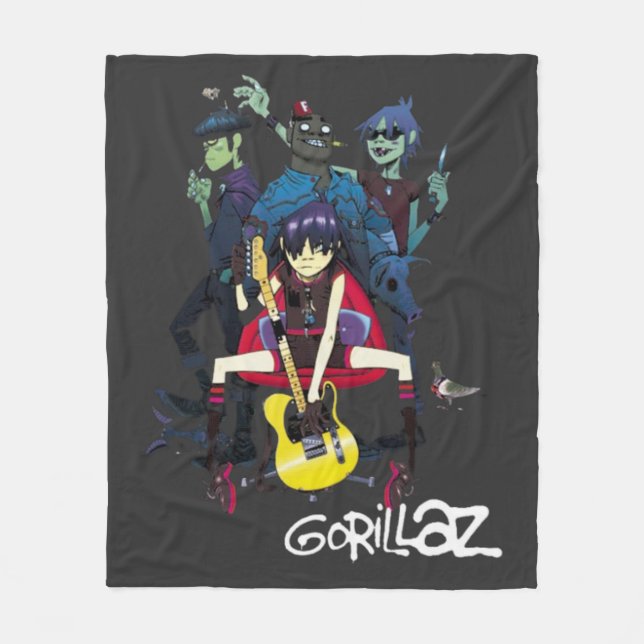 Cobertor De Velo Camiseta do Gorrillaz (Frente)