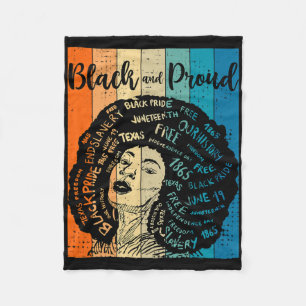 Cobertor De Velo Camiseta do Mês da História Negra Fev, Afro Preto