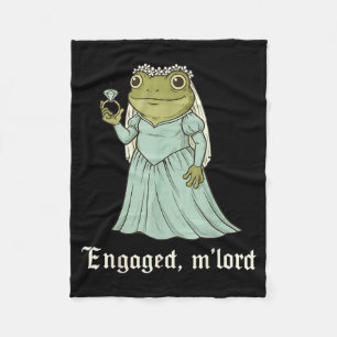 Cobertor De Velo Camiseta engraçada de engajamento de rã para casai