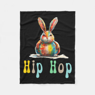 Cobertor De Velo Camiseta engraçada de Páscoa Hip Hop Coelho de Pás